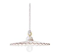 Sospensione Classica L'Aquila Ottone E Ceramica Decorato Diam. 41Cm 1 Luce E27