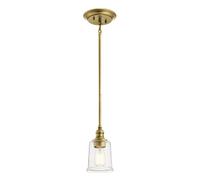 Sospensione Classica Waverly Acciaio Ottone Naturale Vetro 1 Luce E27