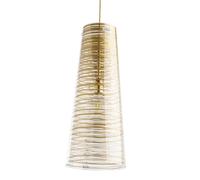 Sospensione con paralume conico in policarbonato PIXI Ø 25xh 60 cm con paralume conico 1 luce texture stampato Oro oro
