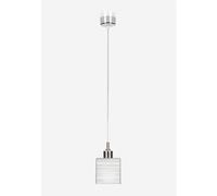 Sospensione con paralume Decodado da soffitto 11x11xh18 cm bianco righe bianco