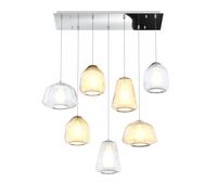 SOSPENSIONE CROMO 7 LUCI RETTANGOLARE VETRI (ALPHA TR + AM) (BETA 1X TR + 2X AM) (GAMMA AM + TR) 1176CR-S7 R ABG-TA