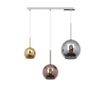 Sospensione Contemp. Rett. Future Metallo Cromo Vetro Multicolor 3 Luci E27