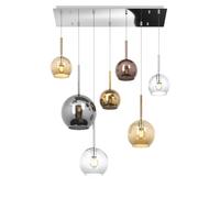 Sospensione Contemp. Rett. Future Metallo Cromo Vetro Multicolor 7 Luci E27 [EEK: A++]