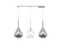 SOSPENSIONE CROMO 3 LUCI RETTANGOLARE VETRI TR + 2X FU 1177CR-S3 R-TF