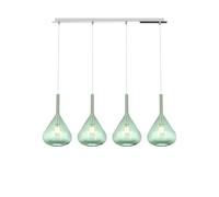 SOSPENSIONE CROMO 4 LUCI RETTANGOLARE VETRI VERDE 1177CR-S4 R-VE