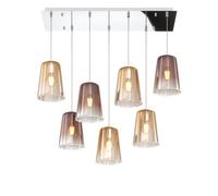 SOSPENSIONE CROMO RETTANGOLARE 7 LUCI (4 AM + 3 RA) 1164CR-S7 R-AR