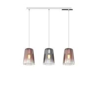 Sospensione Contemp. Rett. Shaded Metallo Cromo Vetro Rame E Cromo 3 Luci E27 [EEK: A++]