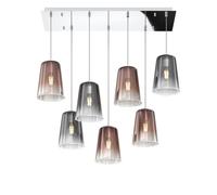 SOSPENSIONE CROMO RETTANGOLARE 7 LUCI (4 RA + 3 CR) 1164CR-S7 R-RC