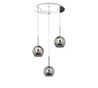 Sospensione Contemp. Rosone Tondo Future Met. Cromo Vetro Cromo 3 Luci E27 D42Cm