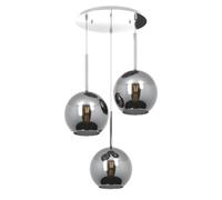 Sospensione Contemp. Rosone Tondo Future Met. Cromo Vetro Cromo 3 Luci E27 D52Cm [EEK: A++]