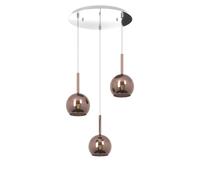 Sospensione Contemp. Rosone Tondo Future Met. Cromo Vetro Rame 3 Luci E27 D42Cm [EEK: A++]