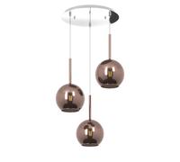 Sospensione Contemp. Rosone Tondo Future Met. Cromo Vetro Rame 3 Luci E27 D47Cm [EEK: A++]