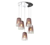 SOSPENSIONE CROMO TONDA 5 LUCI RAME 1164CR-S5 T-RA