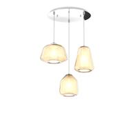 Sospensione Contemp Tonda Double Skin Metallo Cromo Vetro Mix Ambra 3 Luci E27