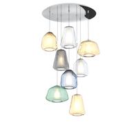 SOSPENSIONE CROMO 8 LUCI TONDA VETRI (ALPHA VE + AM) (BETA TR + BL + AM) (GAMMA FU + AM + TR) 1176CR-S8 T ABG-MC