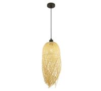 Sospensione Contemporanea Bali Legno Nero Marrone 1 Luce E27