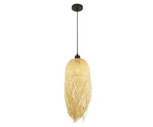 Sospensione Contemporanea Bali Legno Nero Marrone 1 Luce E27