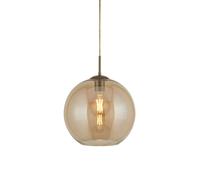 Sospensione Contemporanea Balls Acciaio Adjustable Vetro Ambra 1 Luce E27 D25Cm