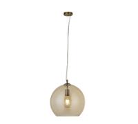 Sospensione Contemporanea Balls Acciaio Adjustable Vetro Ambra 1 Luce E27 [EEK: A++]