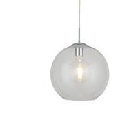 Sospensione Contemporanea Balls Acciaio Cromo Vetro Trasparente 1 Luce E27 D30Cm