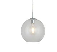 Sospensione Contemporanea Balls Acciaio Cromo Vetro Trasparente 1 Luce E27 D30Cm [EEK: A++]