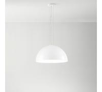 Sospensione Contemporanea Bell Metallo Bianco Vetro 1 Luce E27