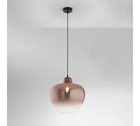 Sospensione Contemporanea Bowl Metallo Nero Vetro Rame 1 Luce E27