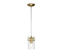 Sospensione Contemporanea Brinley Acciaio Ottone Spazzolato 1 Luce E27