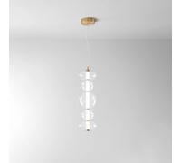 Sospensione Contemporanea Bubbles Alluminio Oro Vetro Trasparente Led 38W 3000K