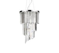 Sospensione Contemporanea Carlton Metallo-Cristallo Cromo 8 Luci E14