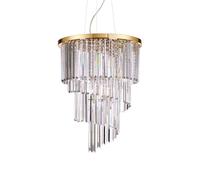 Sospensione Contemporanea Carlton Metallo-Cristallo Oro 12 Luci E14 [EEK: A++]