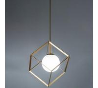 Sospensione Contemporanea Cube Metallo Oro 1 Luce E27