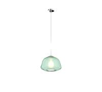 Sospensione Contemporanea Double Skin Alpha Metallo Cromo Vetro Verde 1 Luce E27