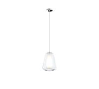 Sospensione Contemporanea Double Skin Gamma Metallo Cromo Vetro Trasp 1 Luce E27