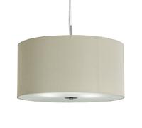 Sospensione Contemporanea Drum Acciaio Cromo Vetro Bianco 3 Luci E27