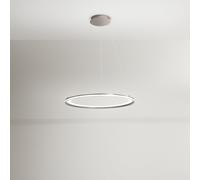 Sospensione Contemporanea Edge Alluminio Grigio Acrilico Led 66W 3000K