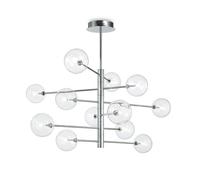 Sospensione Contemporanea Equinoxe Metallo Cromo 12 Luci 2W 3000K Luce Calda