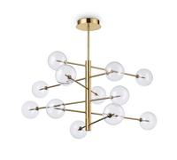 Sospensione Contemporanea Equinoxe Metallo Ottone 12 Luci 2W 3000K Luce Calda
