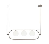 Sospensione Contemporanea Erich Metallo Nero 3 Luci Diffusori Bianchi [EEK: A++]