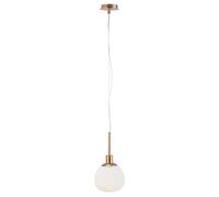 Sospensione Contemporanea Erich Metallo Oro Rosa 1 Luce E Diffusore Bianco