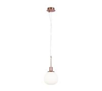 Sospensione Contemporanea Erich Metallo Oro Rosa 1 Luce E Diffusore Bianco