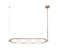 Sospensione Contemporanea Erich Metallo Oro Rosa 3 Luci Diffusori Bianchi [EEK: A++]