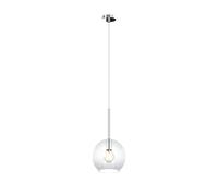 Sospensione Contemporanea Future Metallo Cromo Vetro Trasp. 1 Luce E27 D.20Cm
