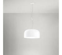 Sospensione Contemporanea Glossy Metallo Vetro Bianco 1 Luce E27 Ip20 D50
