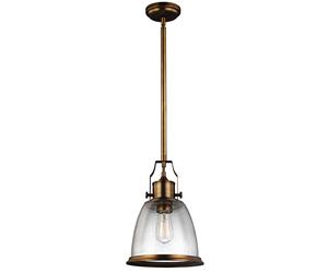 Sospensione Contemporanea Hobson Acciaio Ottone Antico 1 Luce E27