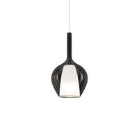 Sospensione Contemporanea Kalique Vetro Fumè Bianco E Cromo 1 Luce E27 H33Cm