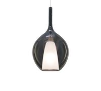 Sospensione Contemporanea Kalique Vetro Fumè Bianco E Cromo 1 Luce E27 H53Cm