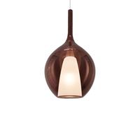 Sospensione Contemporanea Kalique Vetro Rame Bianco E Cromo 1 Luce E27 H53Cm