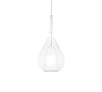 Sospensione Contemporanea Kalique Vetro Trasparente Bianco E Cromo E27 H40Cm