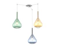 Sospensione Contemporanea Kona Metallo Cromo Vetro Multicolor 3 Luci E27 [EEK: A++]